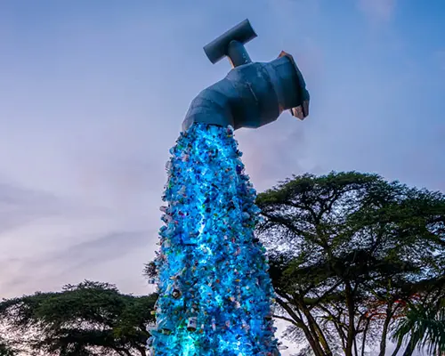 Sluit de kraan stop plastic vervuiling